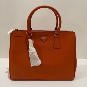 Prada Saffiano Executive Tote in Orange